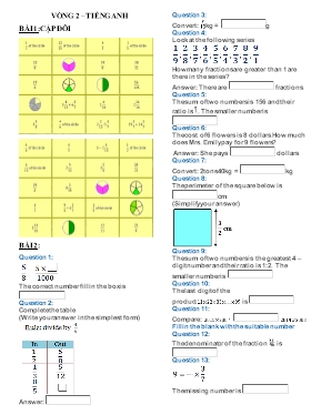 Đề thi violympic Toán Khối 5 - Vòng II - Năm học 2015-2016